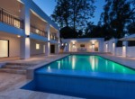 22. Pool area evening view